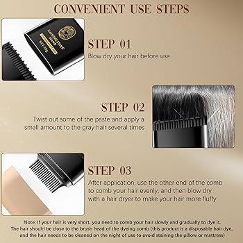 Instant Hair Dye Stick with Built-in Comb